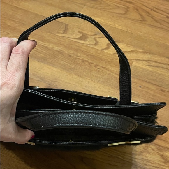Ann Taylor Black with Gold Faux Fur Bag - Picture 11 of 13